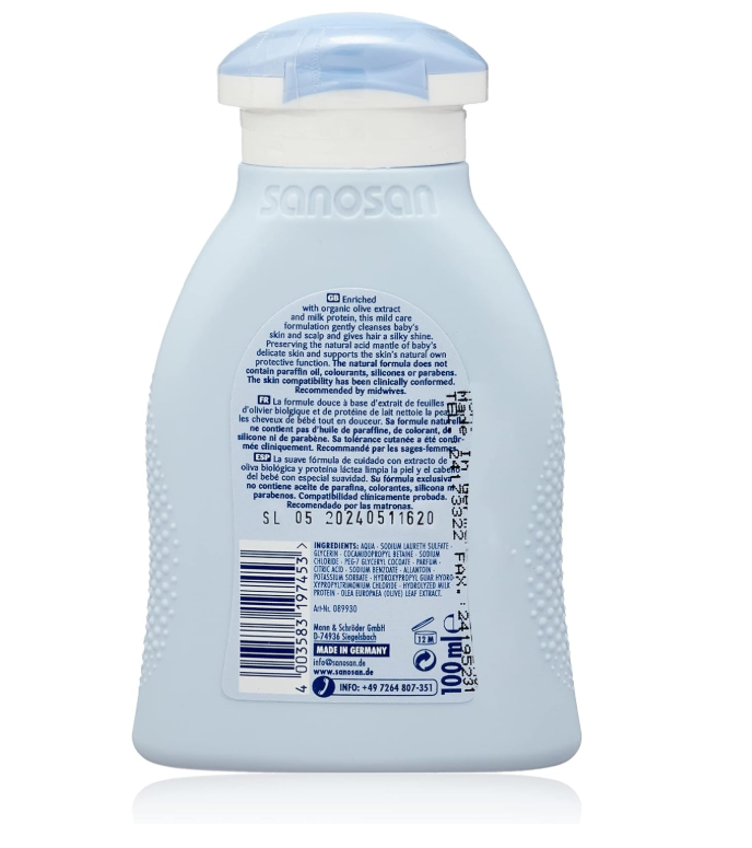 Sanosan Baby Bath And Shampoo 100ml