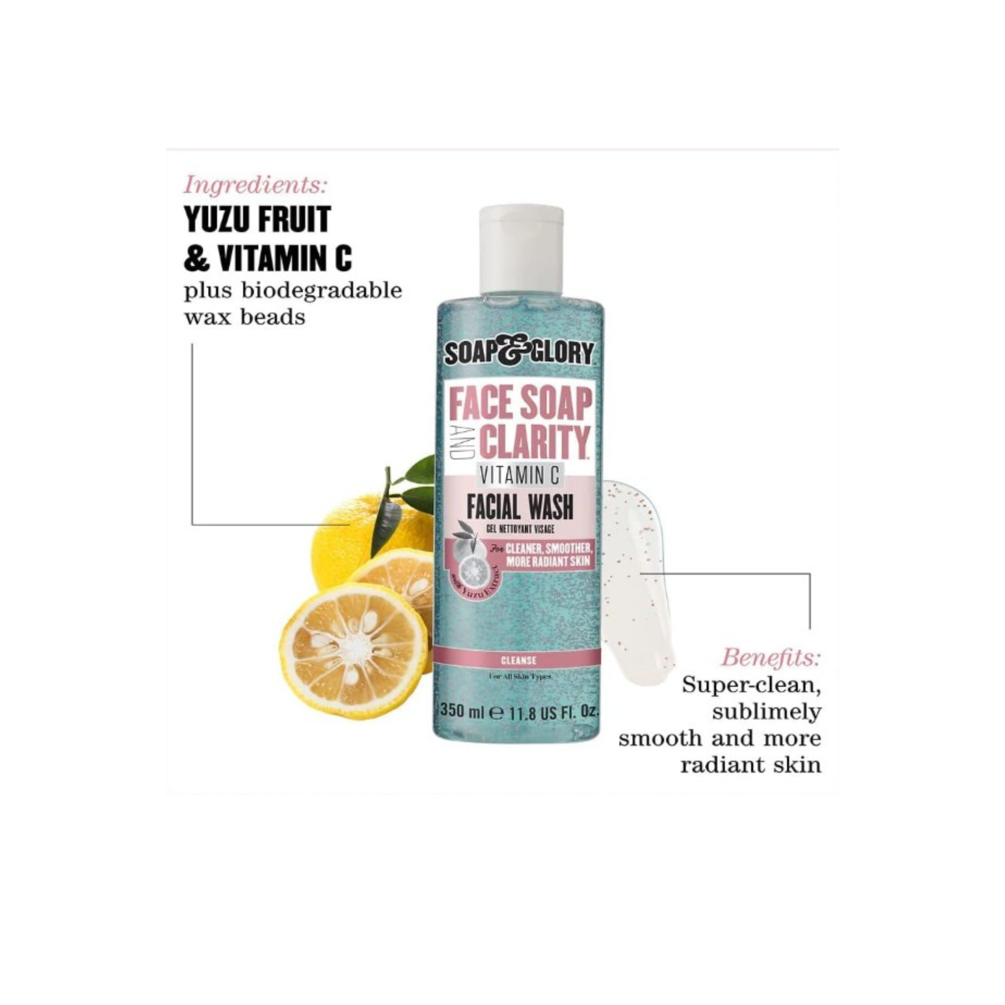 Soap & Glory Face Soap Clarity Vitamin C Facial Wash 350ml