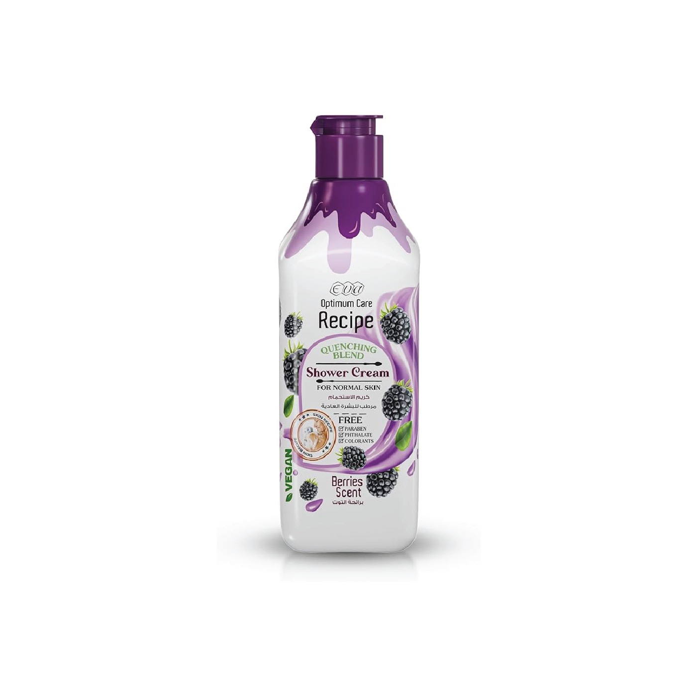 Eva Optimum Care Recipe Quenching Blend Shower Cream For Normal Skin - Berries Scent 370ml