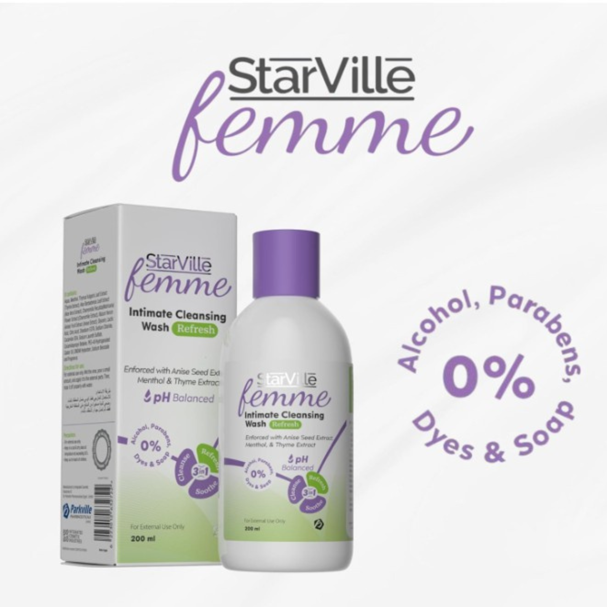 Starville  Femme Intimate Cleansing Wash Refresh 200ml