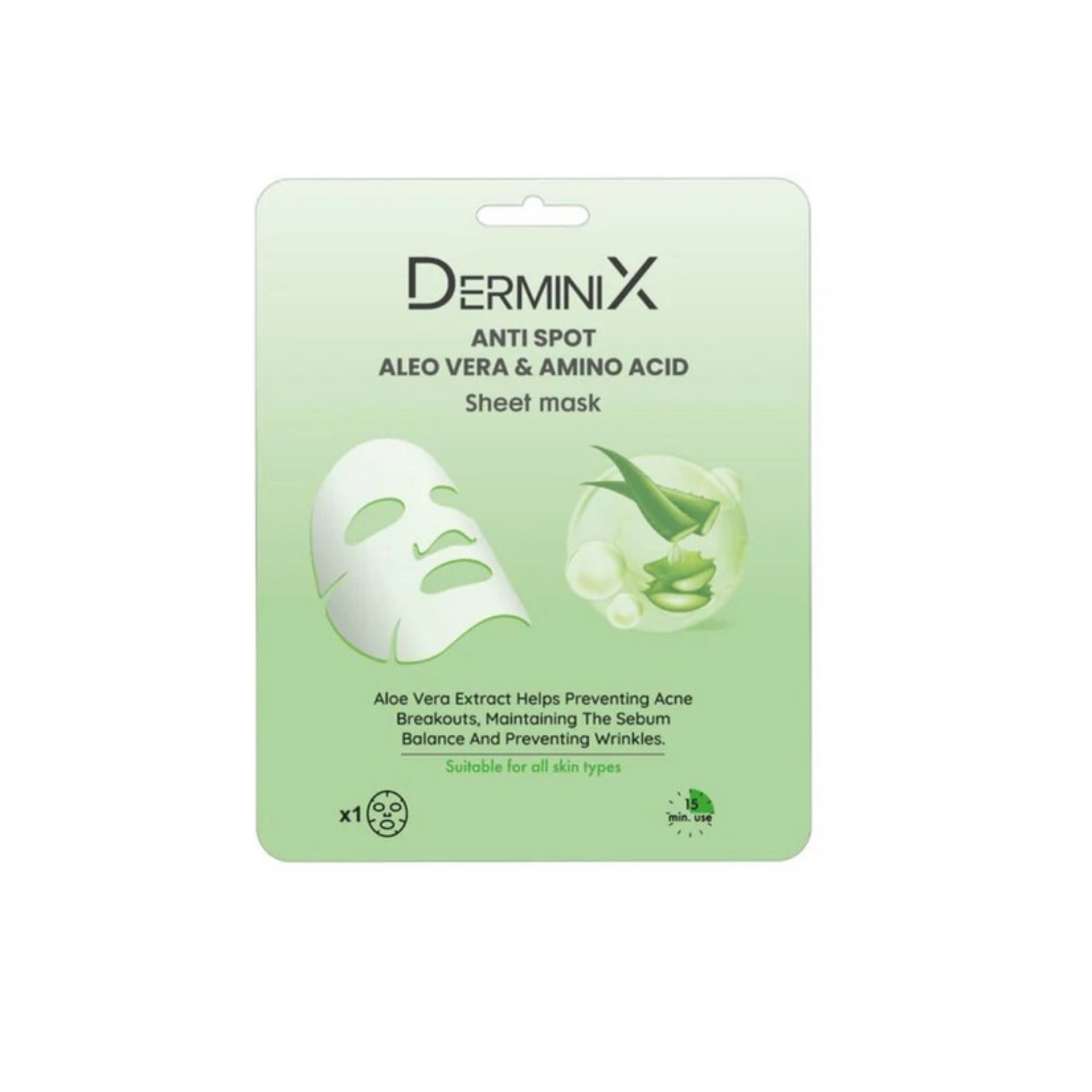 Derminix Anti Spot Aleo Vera & Amino Acid Sheet Mask Suitable For All Skin Types