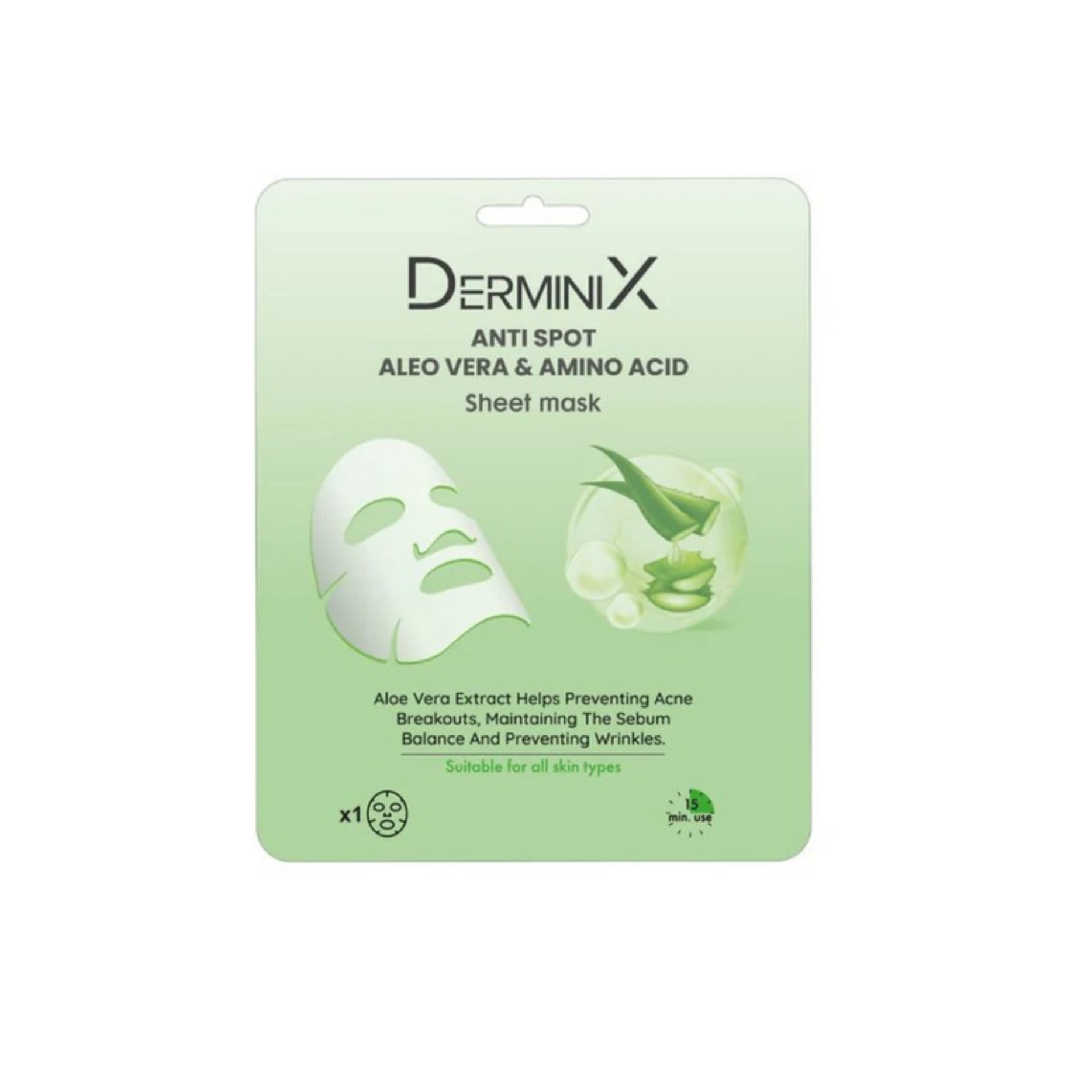 Derminix Anti Spot Aloe Vera & Amino Acid Sheet Mask Suitable For All Skin Types